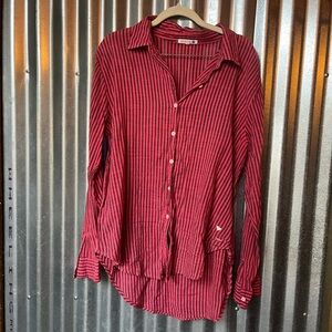 SUNDRY Anthropologie Cotton Striped Button-Up Shirt